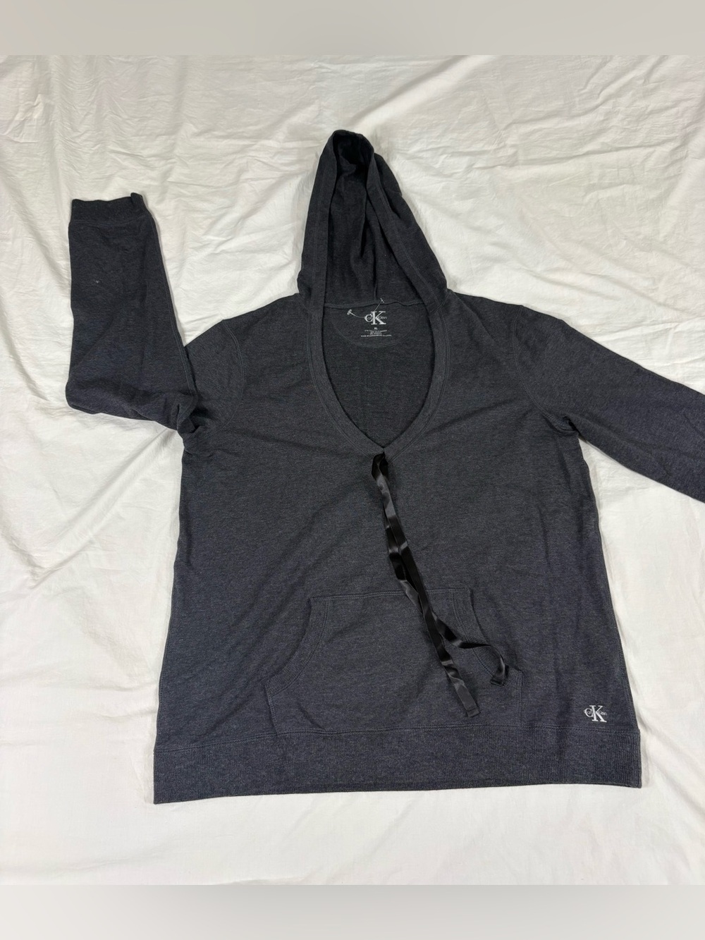 Calvin Klein Women Dark Gray Athletic Hoodie Size XL